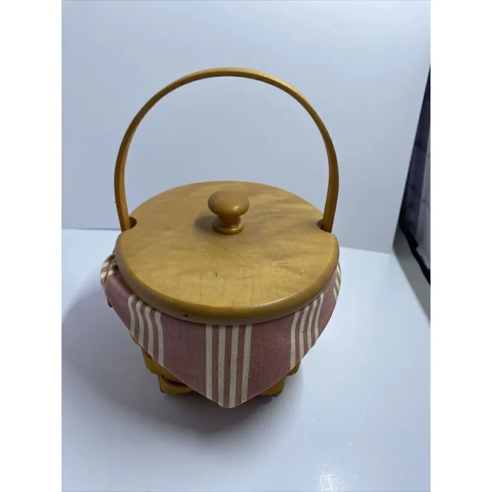 Longaberger 1999 Horizon Of Hope Basket Combo W/Lid, Liner & Pottery  Charm